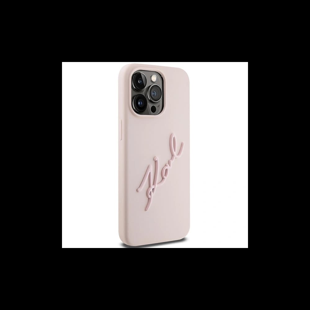 Karl Lagerfeld Carcasă KLHCP15LSKSBMCP iPhone 15 Pro roz / roz hardcase Carcasă silicon Karl Script - 4