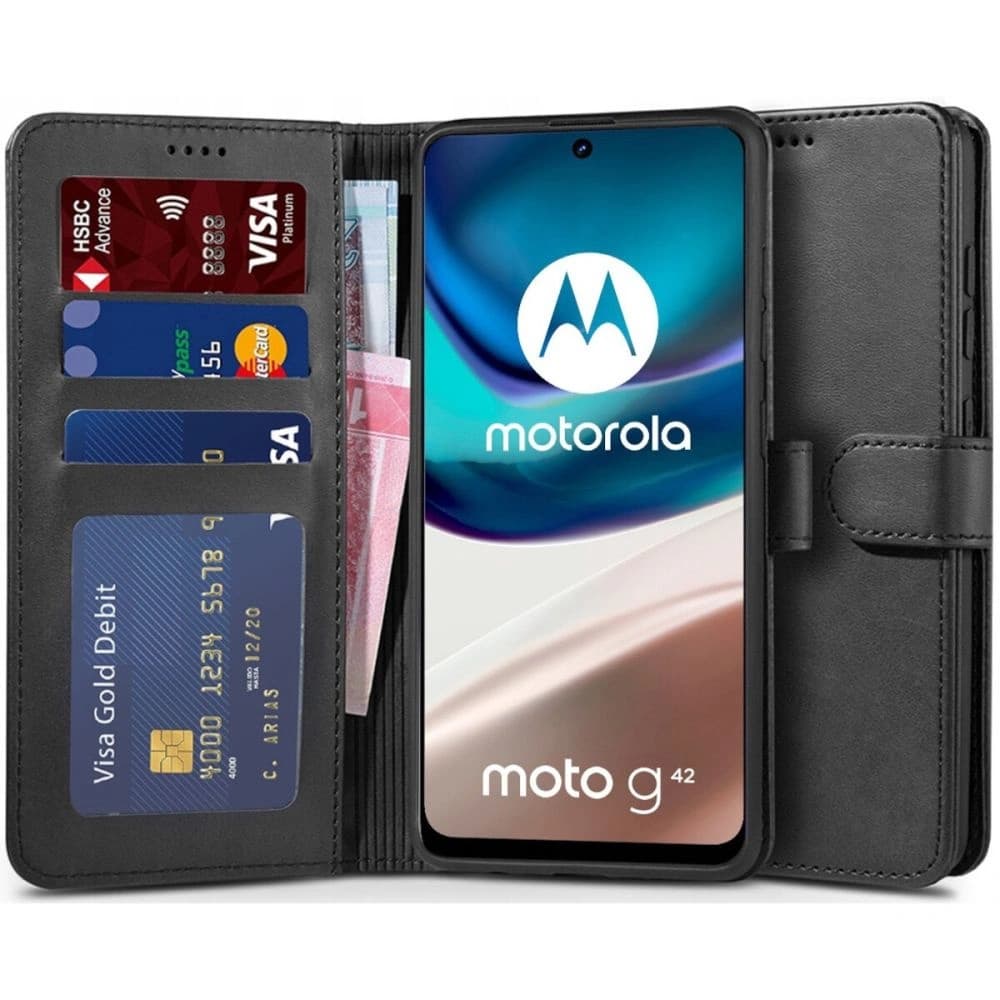 Etui Tech-Protect Wallet Motorola Moto G42 Fekete