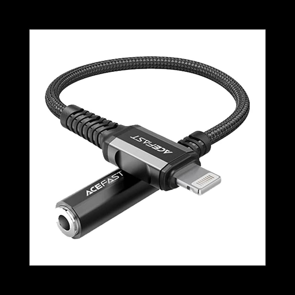 Adapter Acefast C1-05 Lightning / Mini-Klinke 3,5mm 18cm (schwarz) - 2