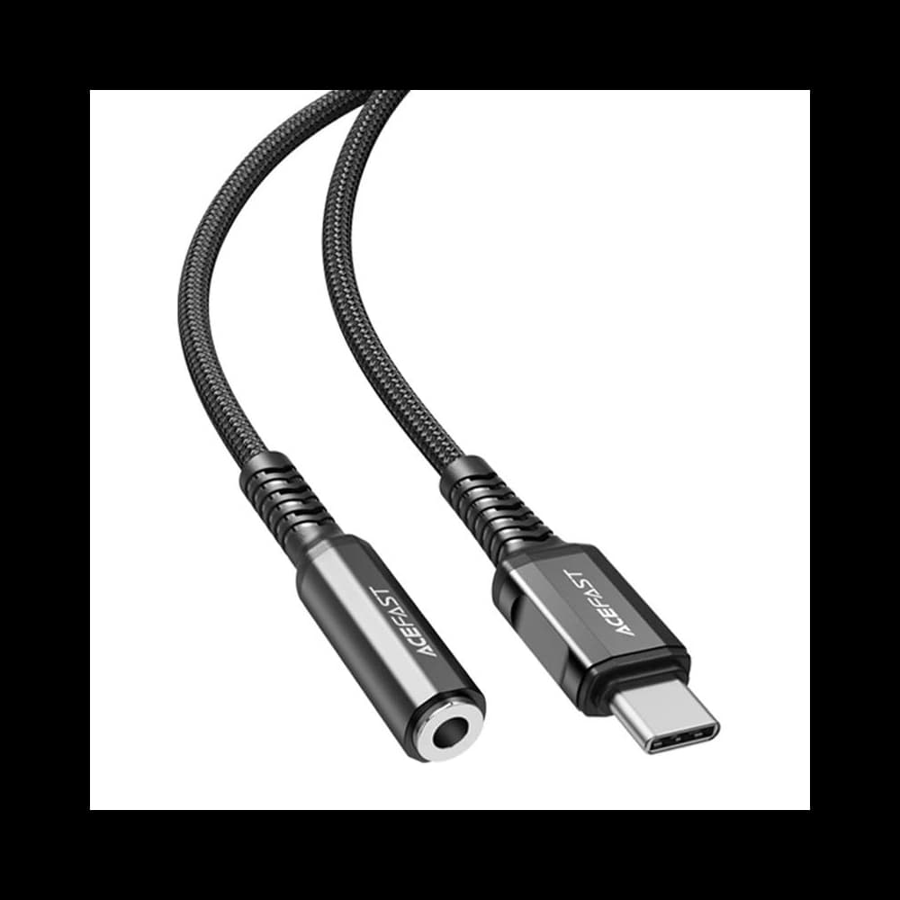 Acefast C1-07 Adaptor USB-C / mini jack 3,5 mm 18 cm (negru) - 1