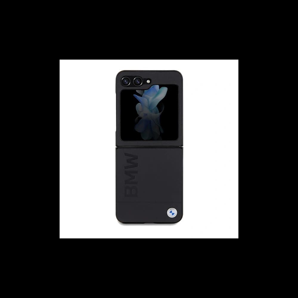 BMW Samsung Carcasă BMHCZF5SLLBK Galaxy Z Flip5 piele Hot Stamp negru/negru - 2