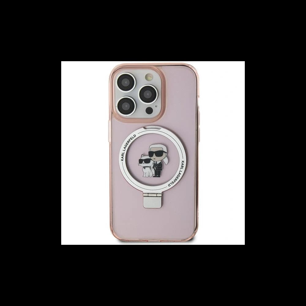 Karl Lagerfeld KLHMN61HMRSKCP Apple iPhone XR / 11 hardcase Ring Stand Karl&Choupettte MagSafe pink