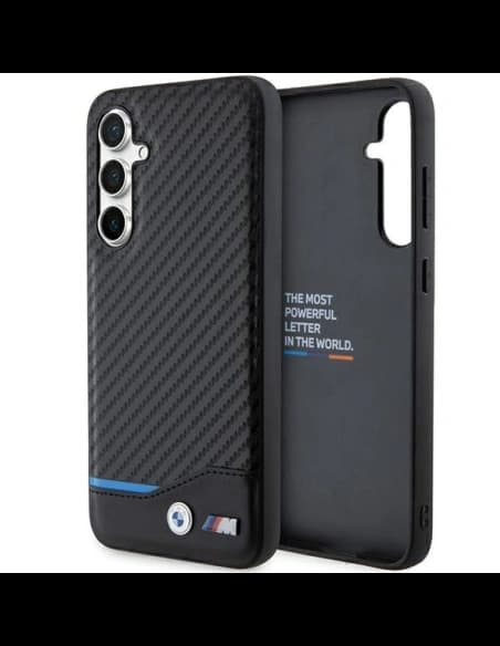 Etui BMW BMHCS23FE22NBCK Samsung Galaxy S23 FE kožené uhlíkově černé/black