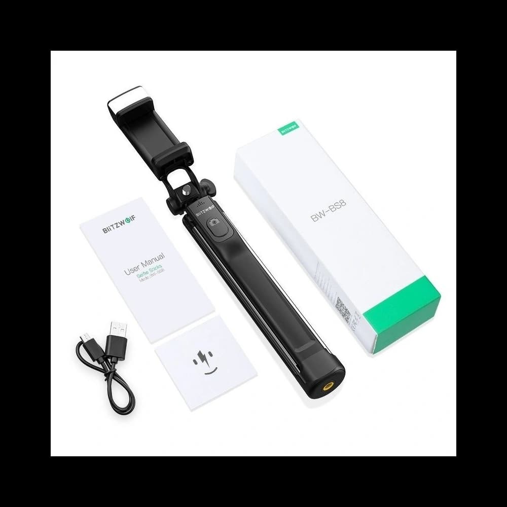 BlitzWolf BW-BS8 Selfie bot fényképező állvány 3w1 világító lámpával - 5