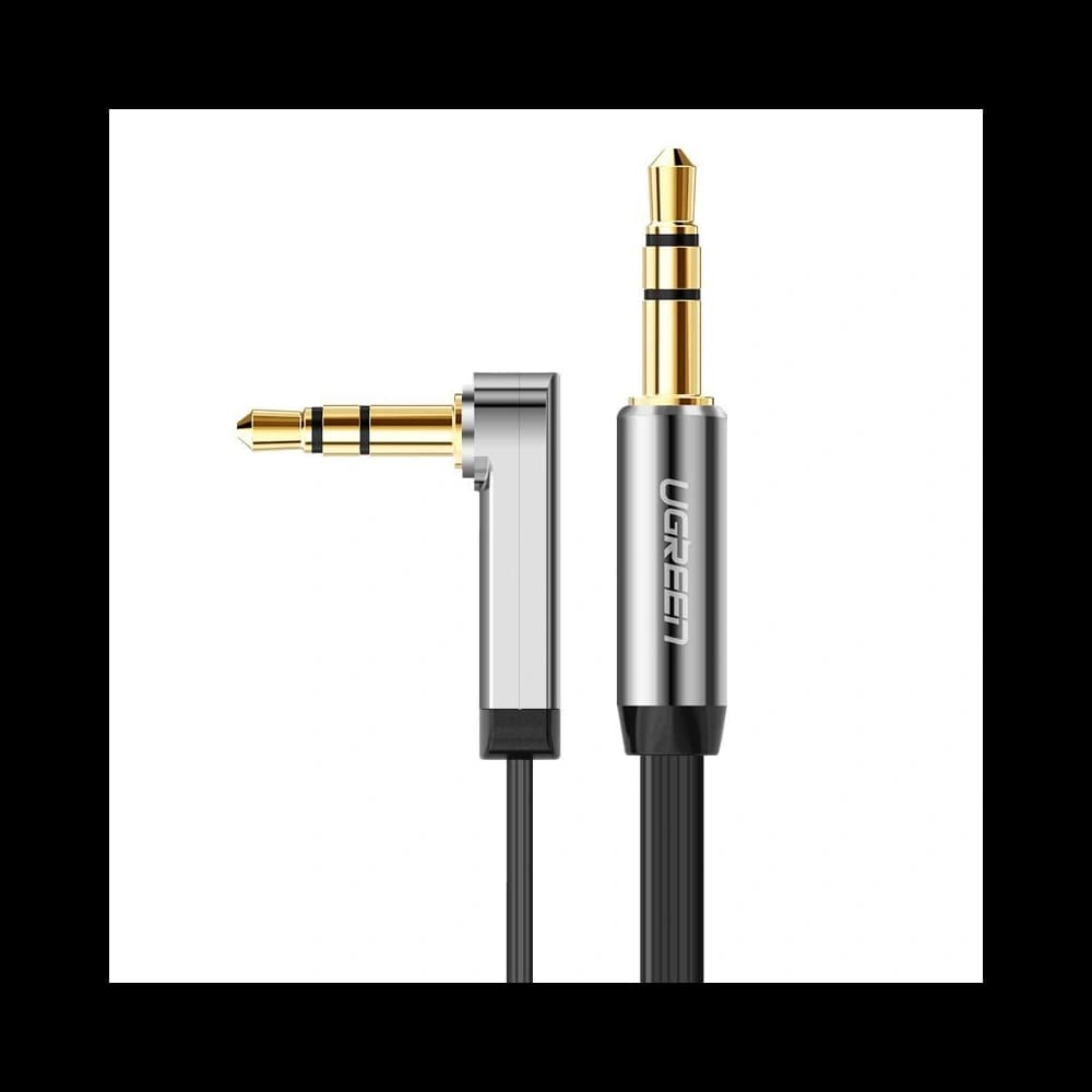 UGREEN AV119 flat angle audio cable AUX mini jack 3.5 mm 0.5 m black - 1
