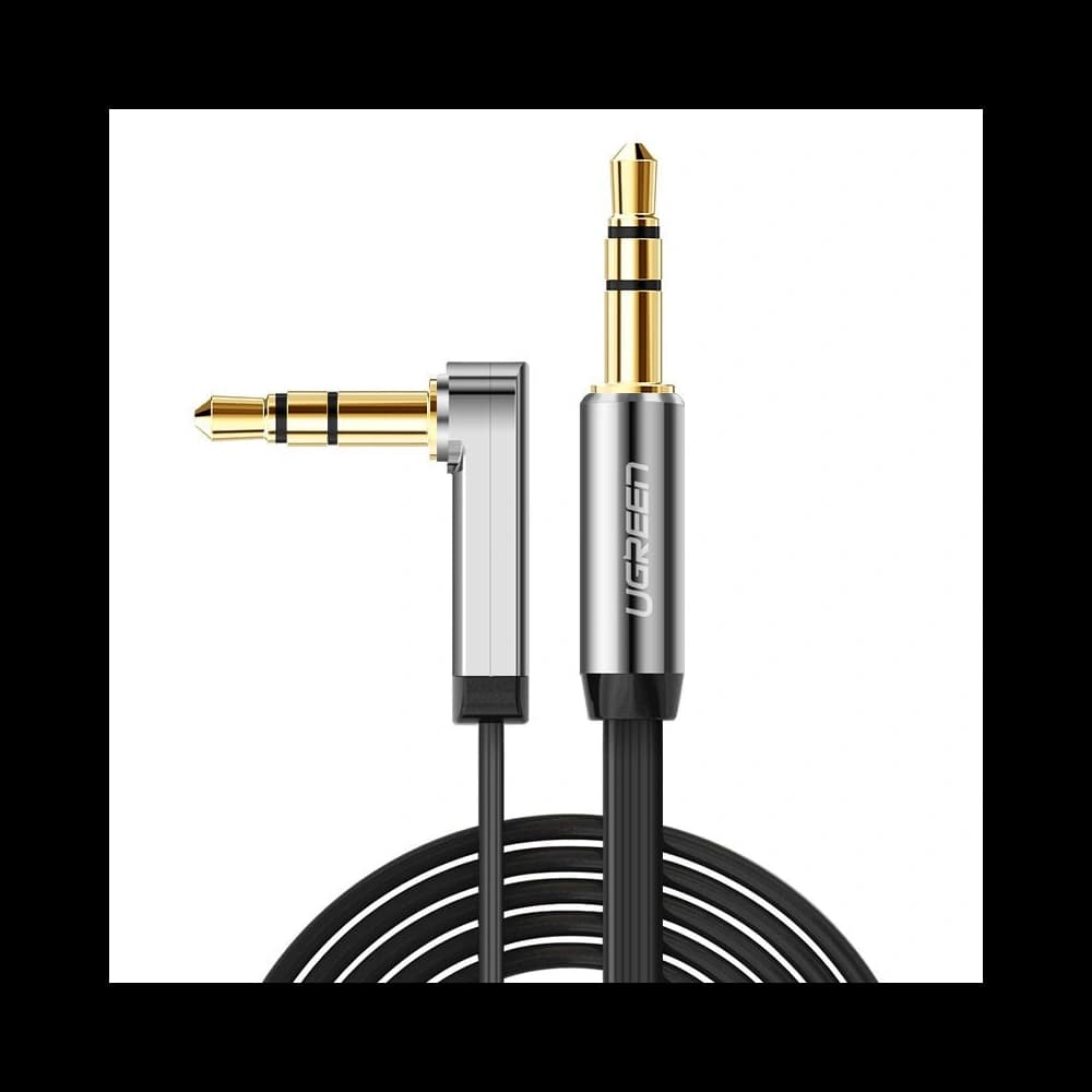 UGREEN AV119 flat angle audio cable AUX mini jack 3.5 mm 0.5 m black - 2