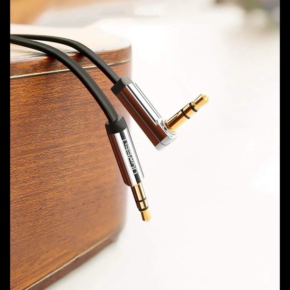 UGREEN AV119 flat angle audio cable AUX mini jack 3.5 mm 0.5 m black - 3