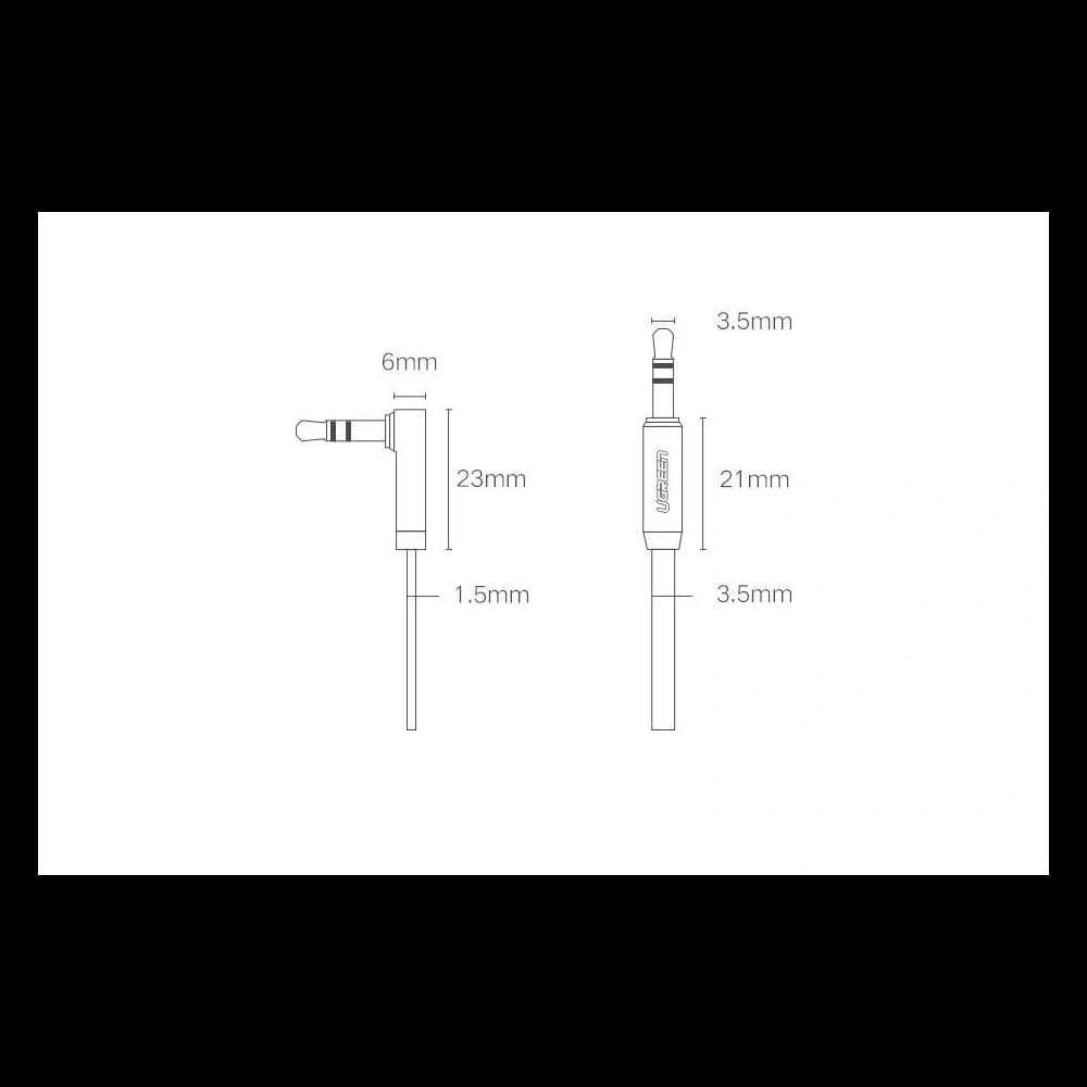 UGREEN AV119 flat angle audio cable AUX mini jack 3.5 mm 0.5 m black - 12