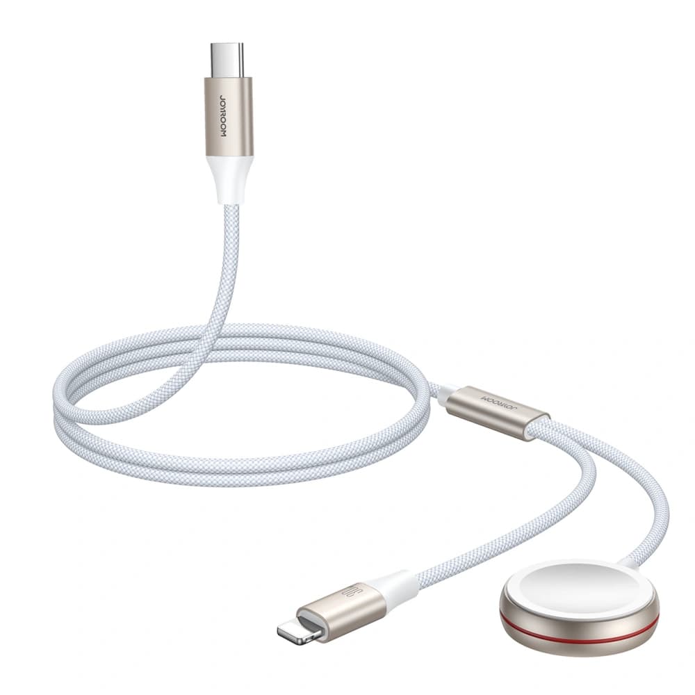 Joyroom Apple 1.5m 2-in-1 cablu S-IW011 USB-C / Lightning, încărcător inductiv pentru ceas alb - 6