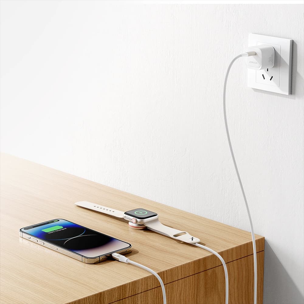 Joyroom Apple 1.5m 2-in-1 cablu S-IW011 USB-C / Lightning, încărcător inductiv pentru ceas alb - 10