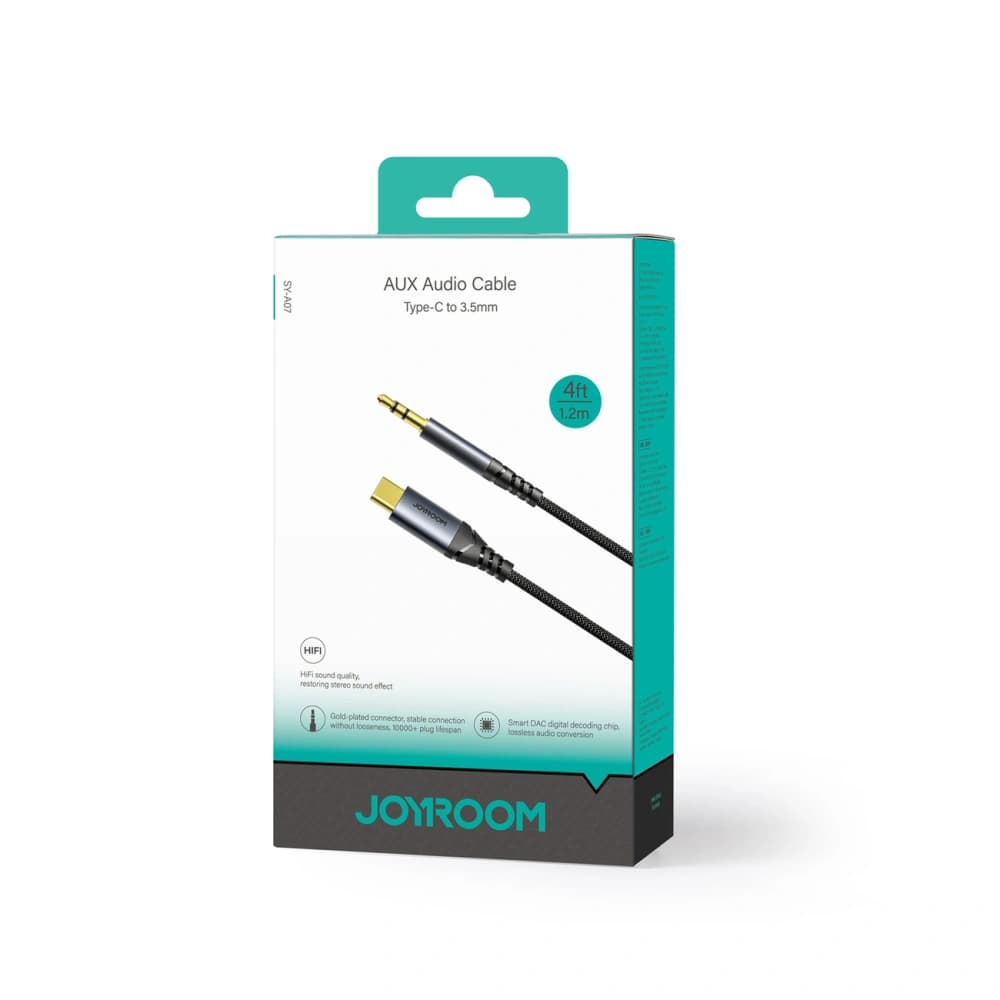 Kabel audio Joyroom SY-A07 USB-C / AUX mini jack 3.5mm 1.2m černý - 5