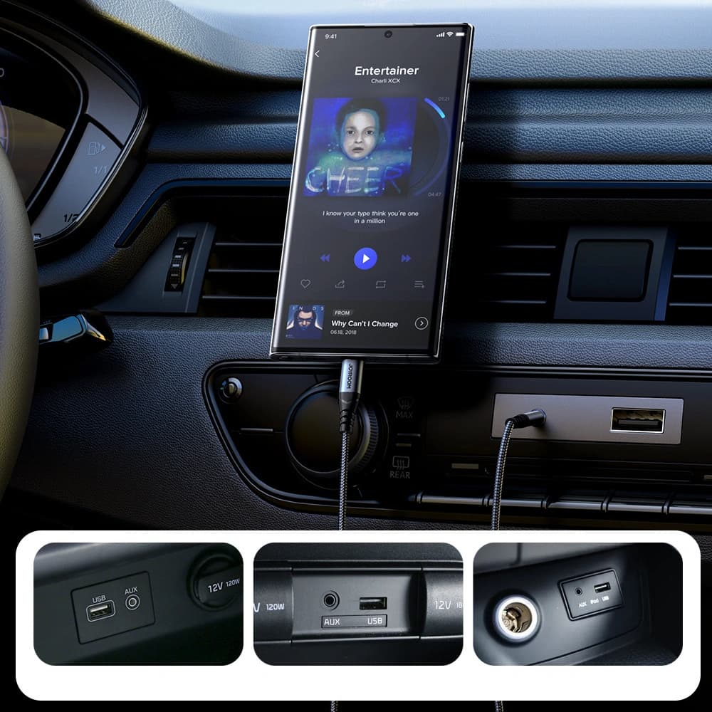 Kabel audio Joyroom SY-A07 USB-C / AUX mini jack 3.5mm 1.2m černý - 13