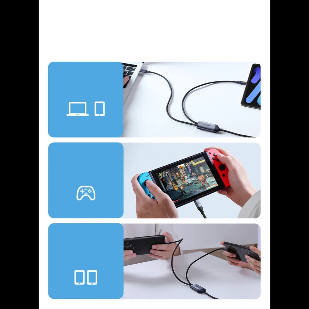 Joyroom 1.5m Cablu 2-in-1 Speedy Series SA21-1T2 USB-C / 2xUSB-C 100W negru - 14