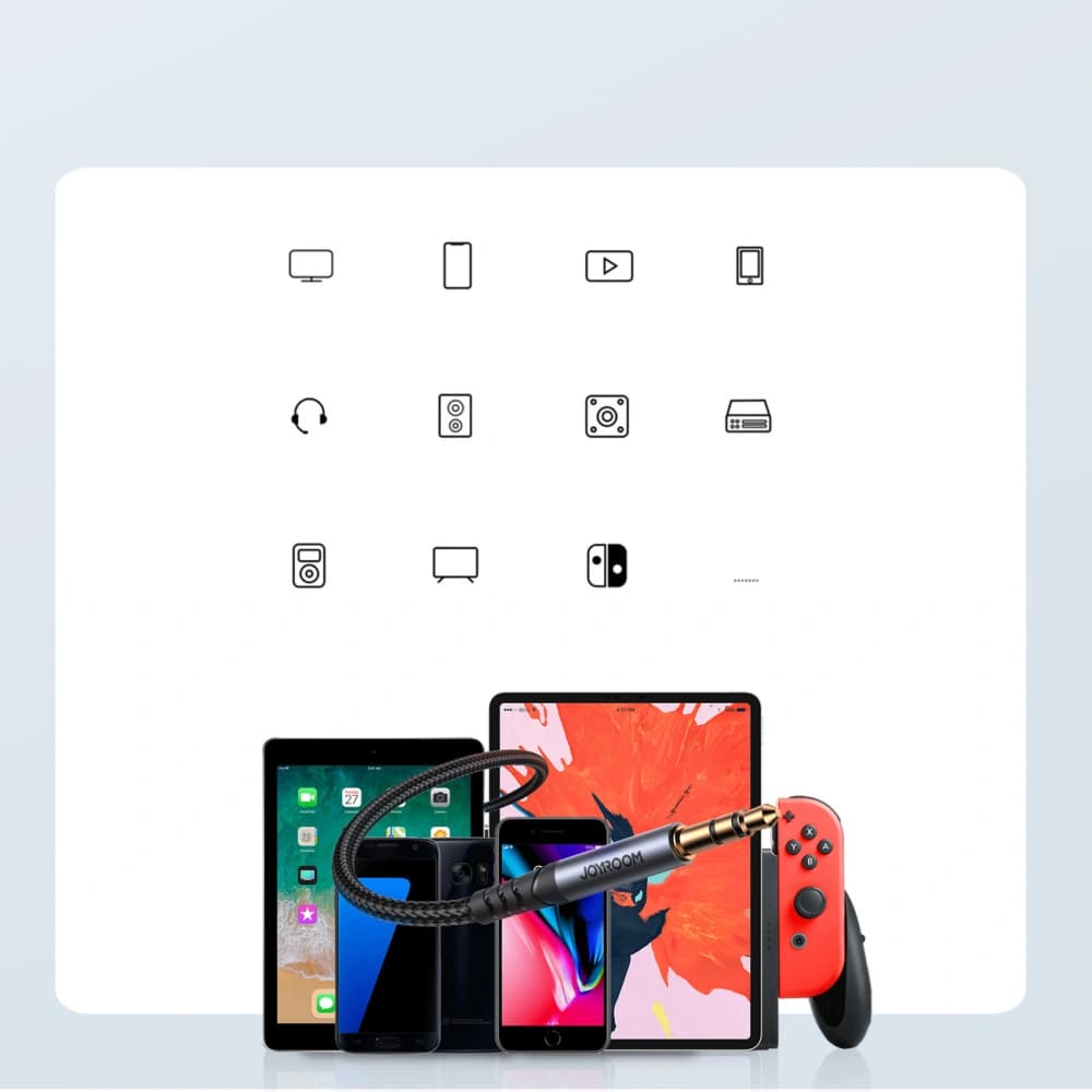 Audio kabel Joyroom SY-A08 mini jack 3.5mm / AUX mini jack 3.5mm 2m černý - 13