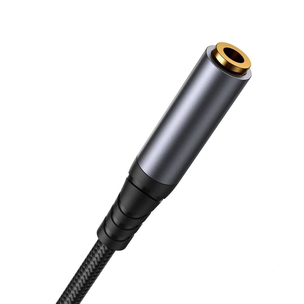 Kabel audio Joyroom SY-A09 mini jack 3.5mm ženský / AUX mini jack 3.5mm mužský 1.2 m černý - 2
