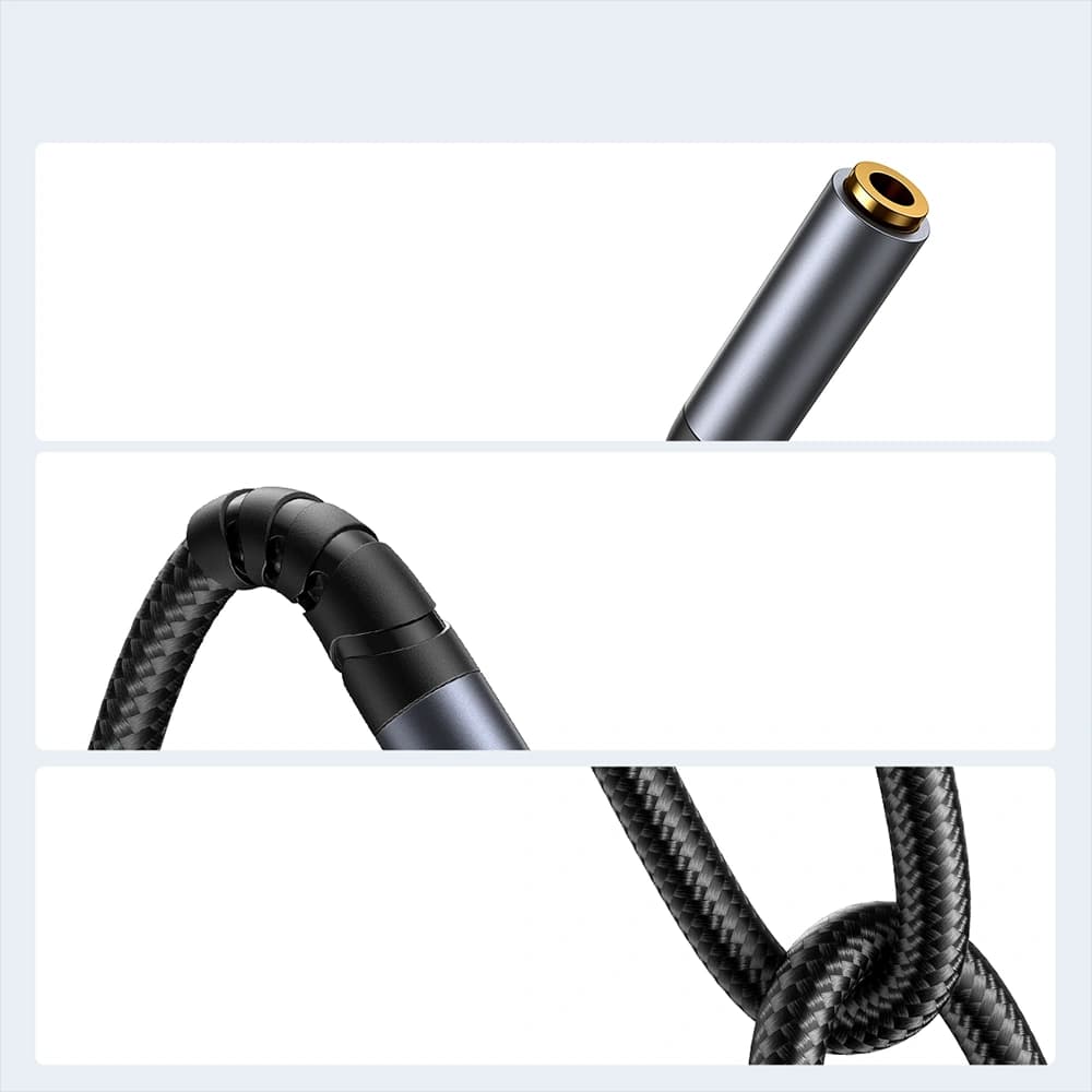 Kabel audio Joyroom SY-A09 mini jack 3.5mm ženský / AUX mini jack 3.5mm mužský 1.2 m černý - 7