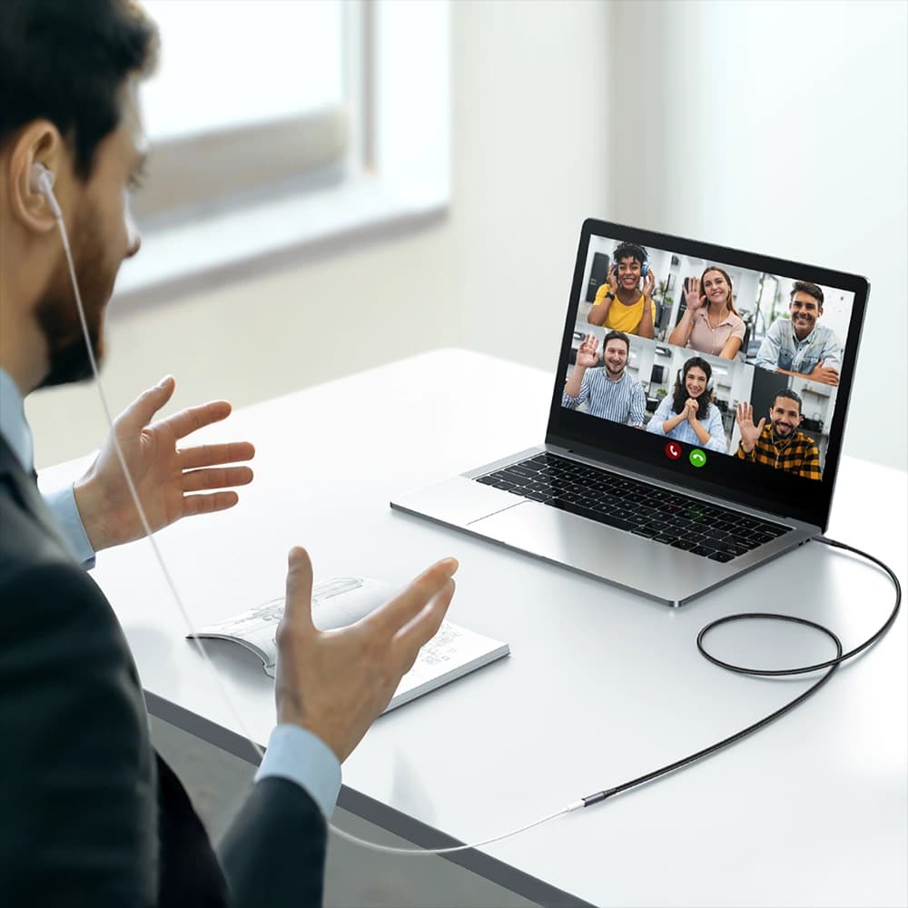 Kabel audio Joyroom SY-A09 mini jack 3.5mm ženský / AUX mini jack 3.5mm mužský 1.2 m černý - 10