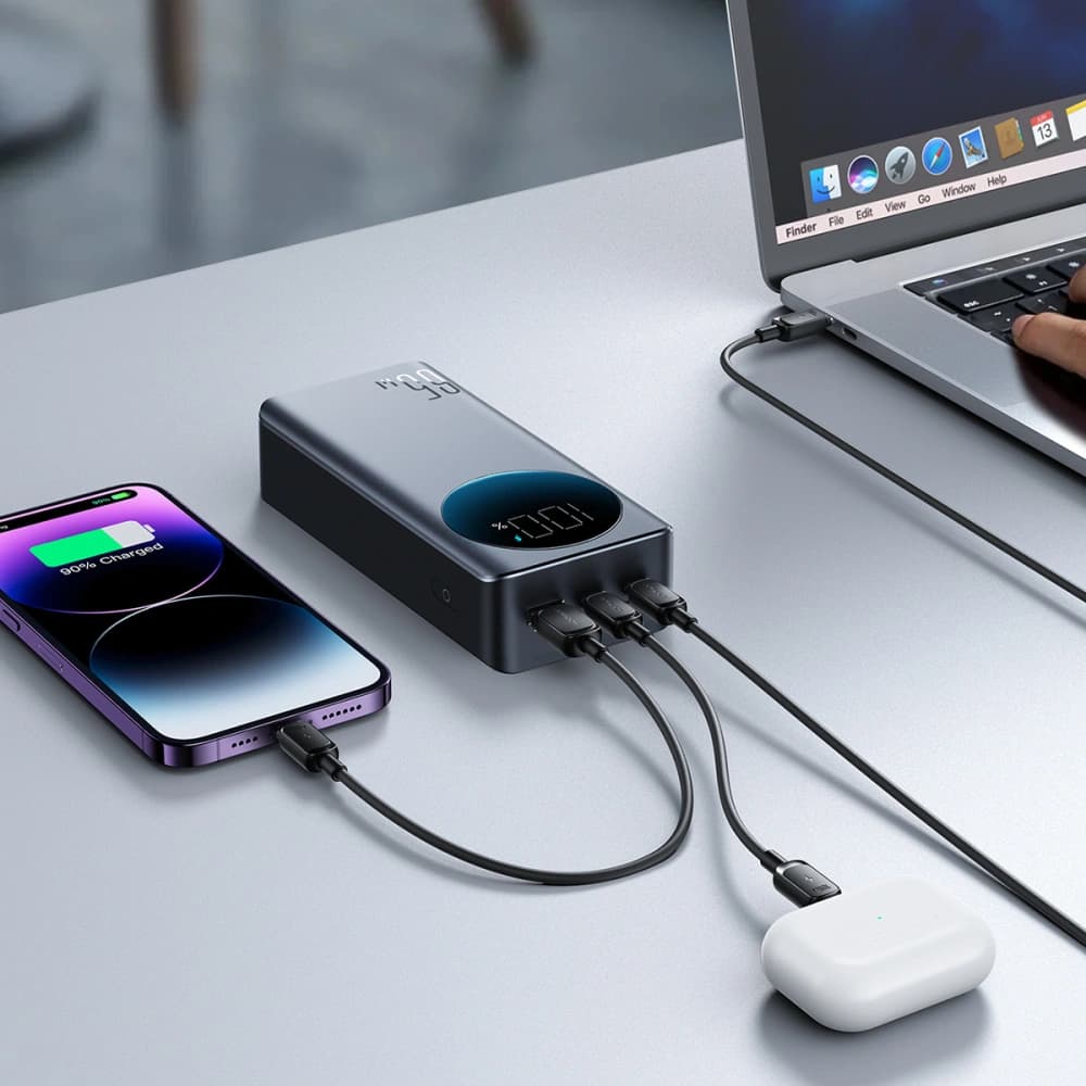 Joyroom Powerbank JR-PBF05 USB-A, 2xUSB-C 30000mAh 65W cu afișaj digital negru - 10