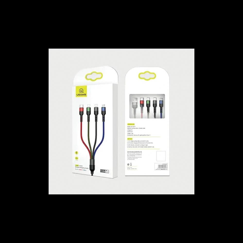 Kabel 4w1 USAMS US-SJ317 USB-A / microUSB, USB-C, 2xLightning Fast Charge 2A 1.2m - 3