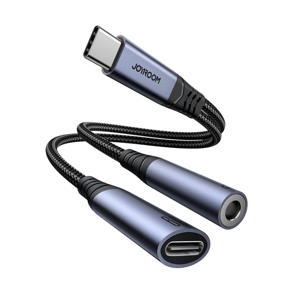 Joyroom 3.5mm Adaptor 2-in-1 DAC SY-C02 USB-C / USB-C, mini jack negru - 7