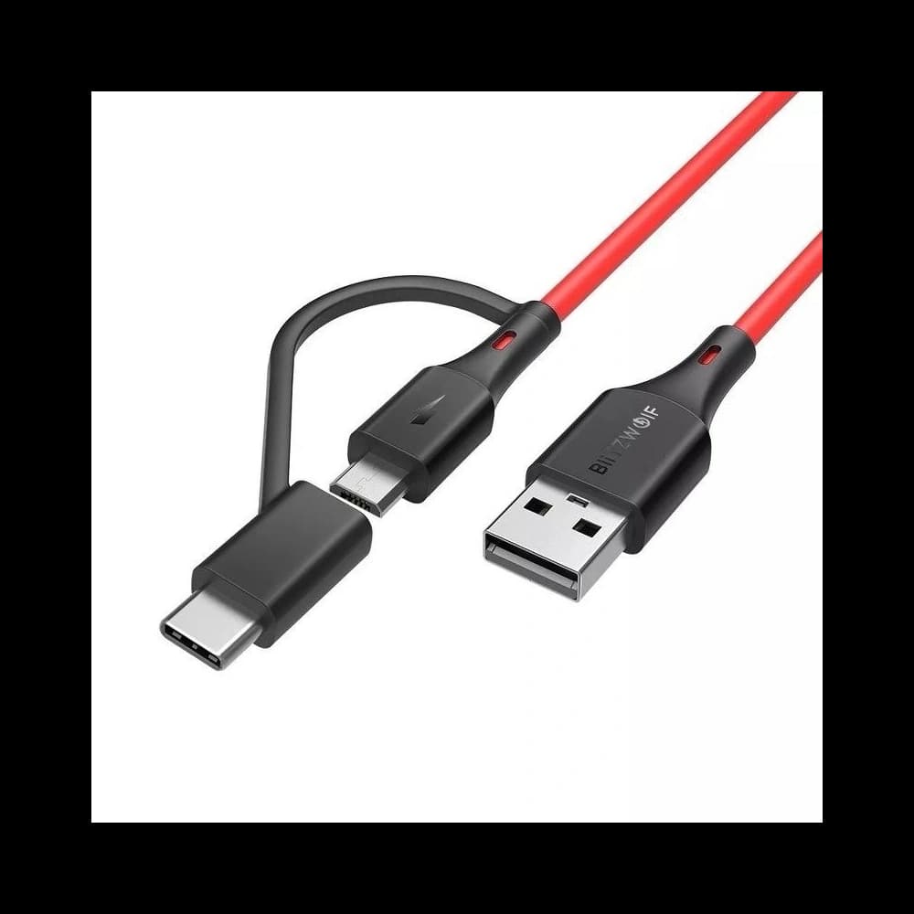 Kábel Micro USB + adapter USB-C BlitzWolf BW-MT3 3A 1,8m - 6