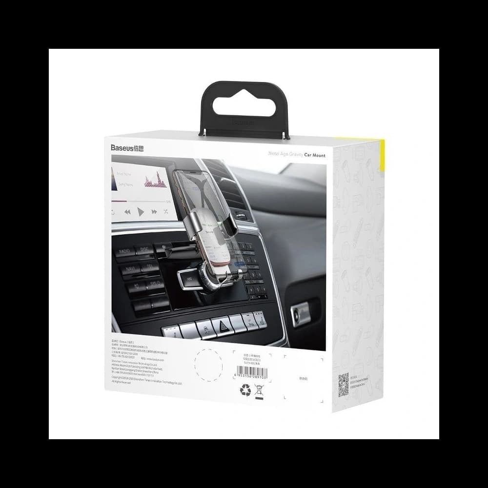 Uchwyt grawitacyjny Baseus Metal Age pentru slotul CD (negru) - 8