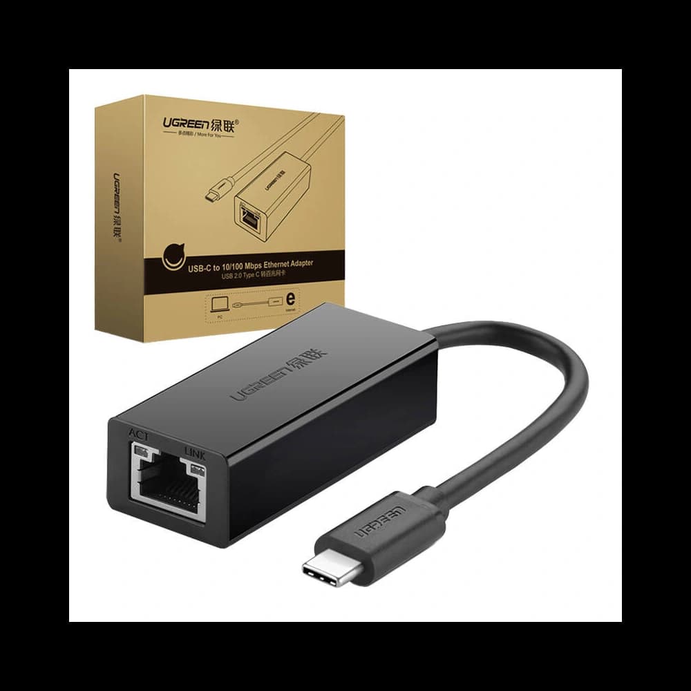 Externer Adapter UGREEN 30287 USB-C / RJ45 Ethernet 10/100 Mbps schwarz - 4