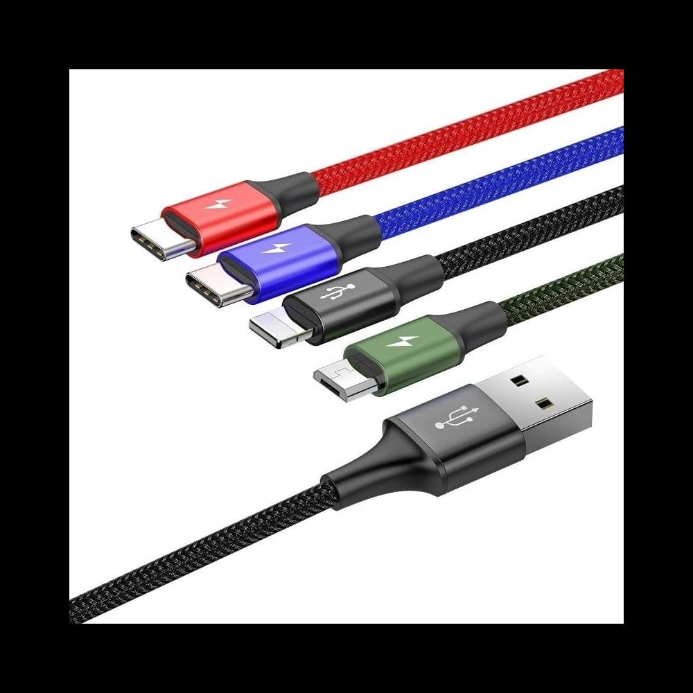 Kabel USB Baseus Fast 4w1 2xUSB-C / Lightning / Micro 3,5A 1,2m (černý) - 2