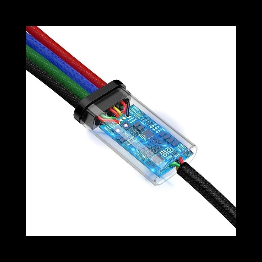 Kabel USB Baseus Fast 4w1 2xUSB-C / Lightning / Micro 3,5A 1,2m (černý) - 5