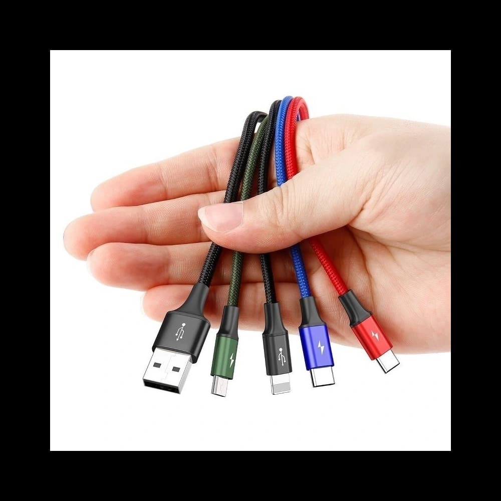 Kabel USB Baseus Fast 4w1 2xUSB-C / Lightning / Micro 3,5A 1,2m (černý) - 9
