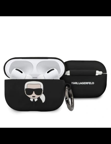 Karl Lagerfeld KLACAPSILGLBK AirPods Pro Hülle schwarz/schwarz Silikon Ikonik