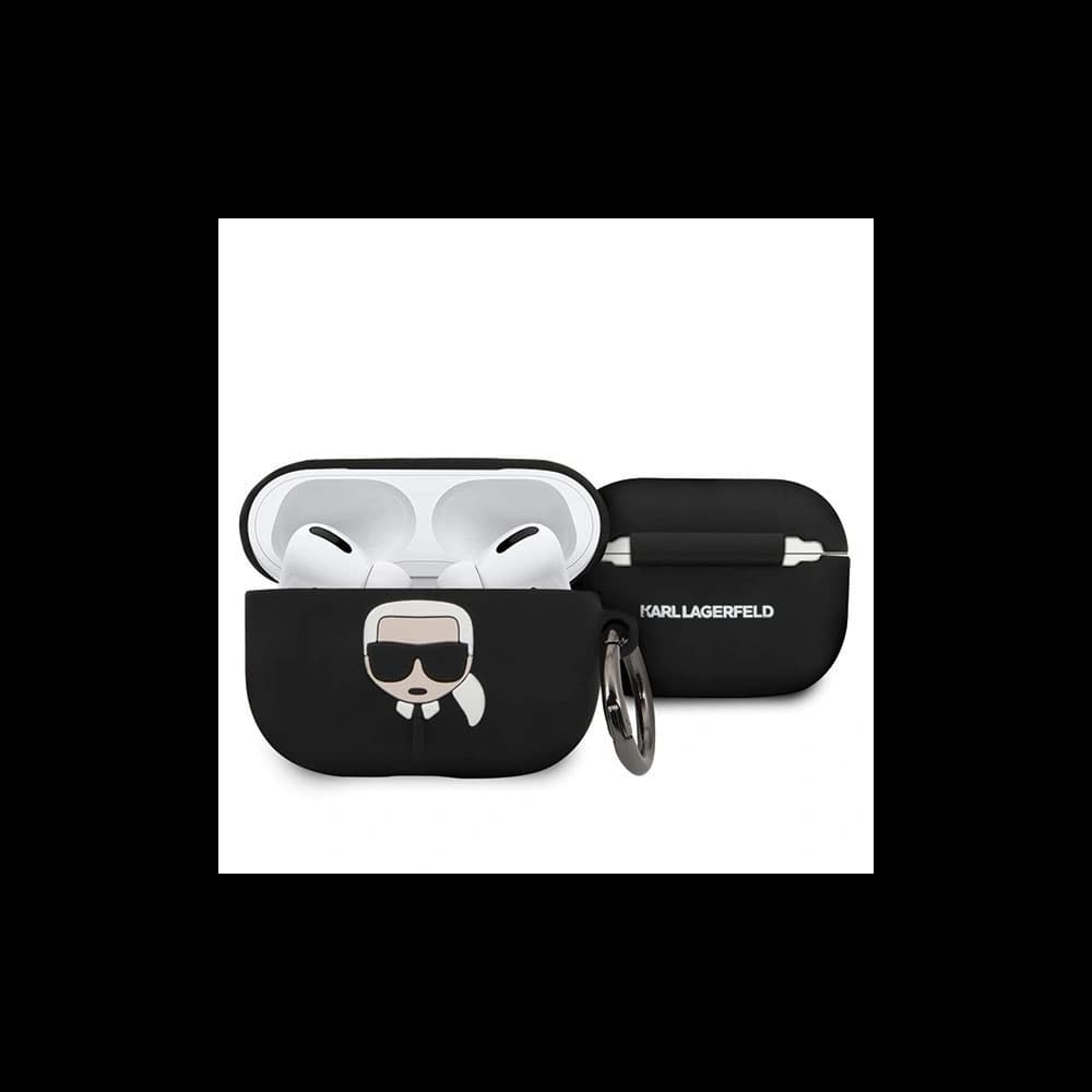 Karl Lagerfeld KLACAPSILGLBK kryt na AirPods Pro černý/black silikon Ikonik