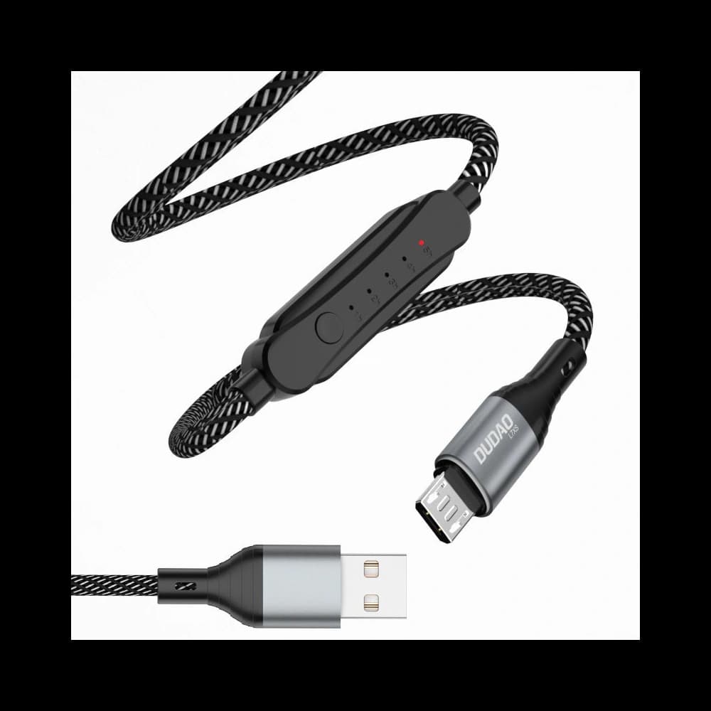 Kábel időzítővel Dudao L7xsM USB-A / microUSB 5A 1m fekete - 1