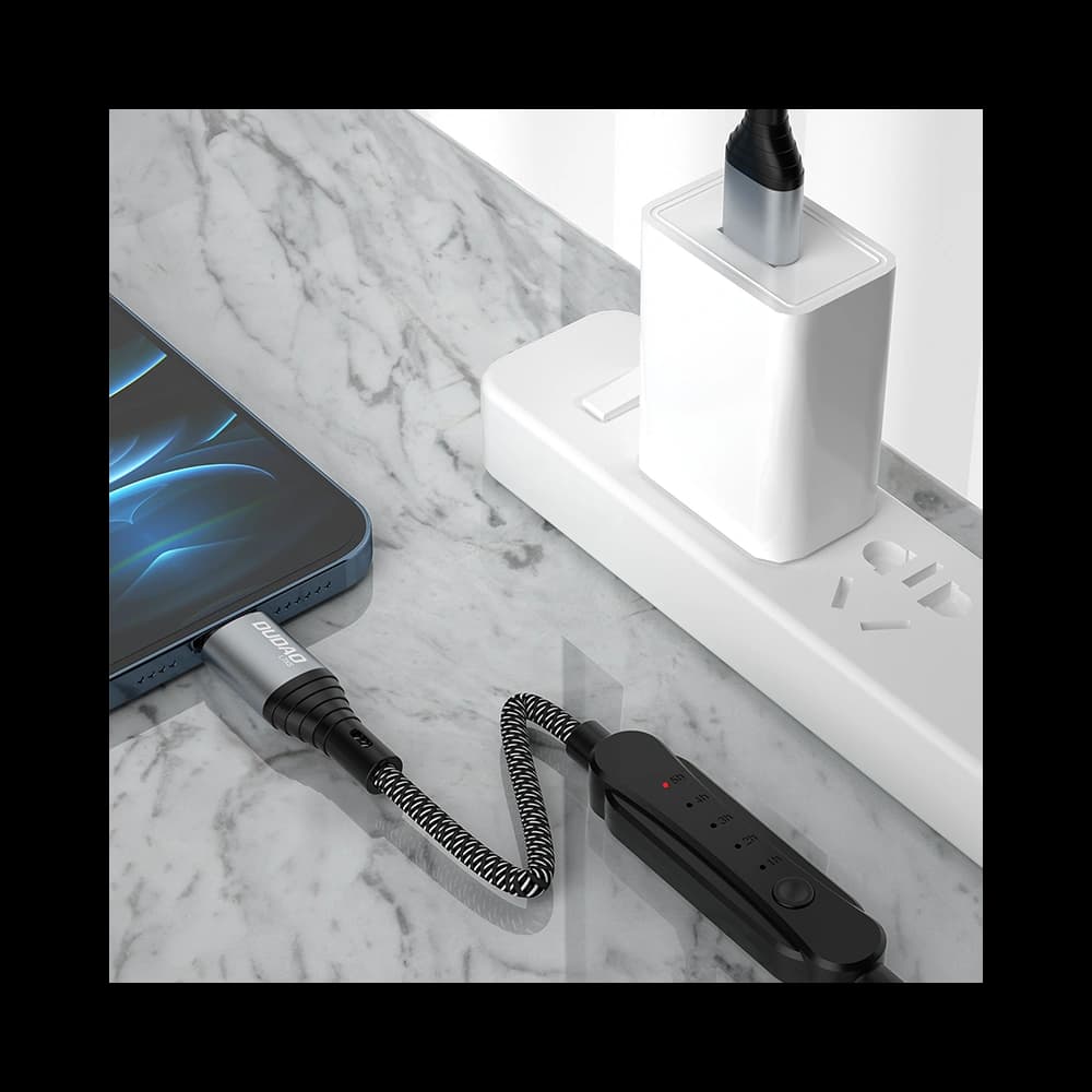 Kábel időzítővel Dudao L7xsM USB-A / microUSB 5A 1m fekete - 2