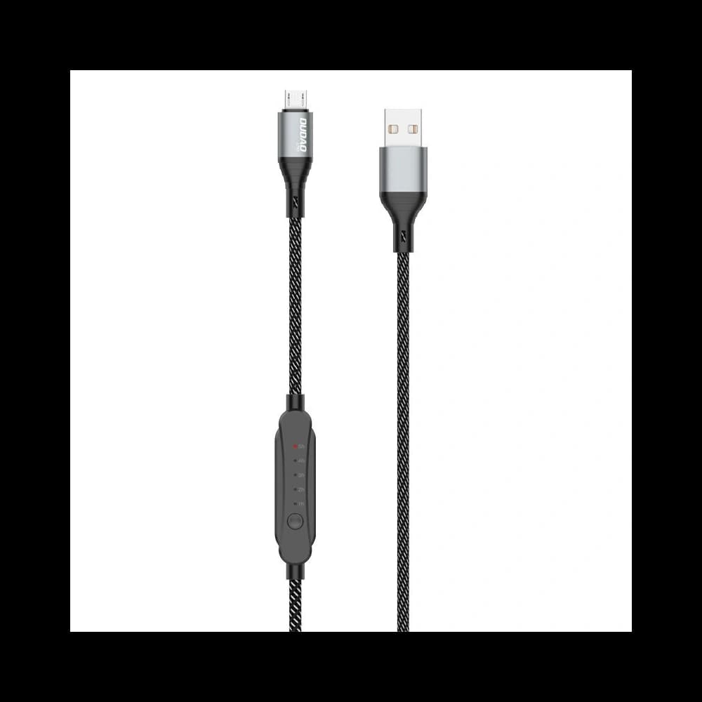 Kábel időzítővel Dudao L7xsM USB-A / microUSB 5A 1m fekete - 3
