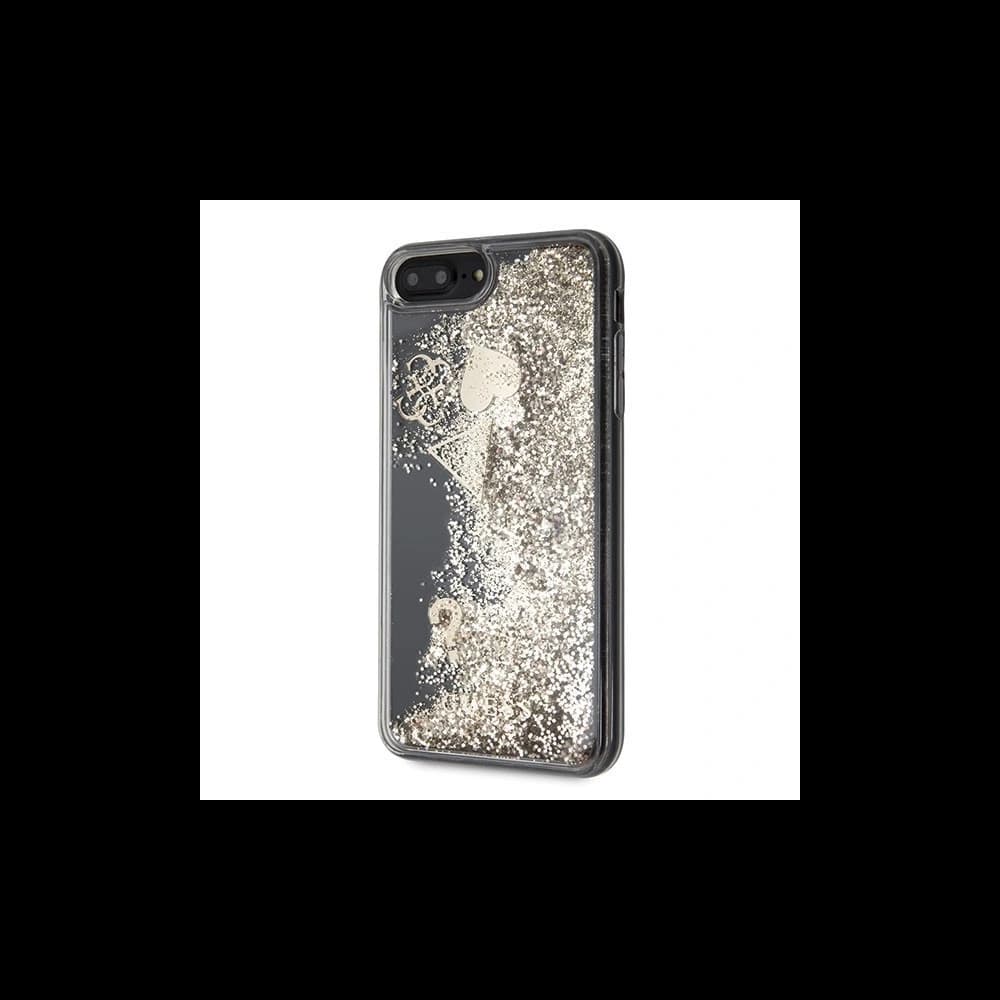 Etui Guess GUHCI8LGLHFLGO Apple iPhone 7/8 Plus zlato/zlatý tvrdý obal Glitter Hearts - 2
