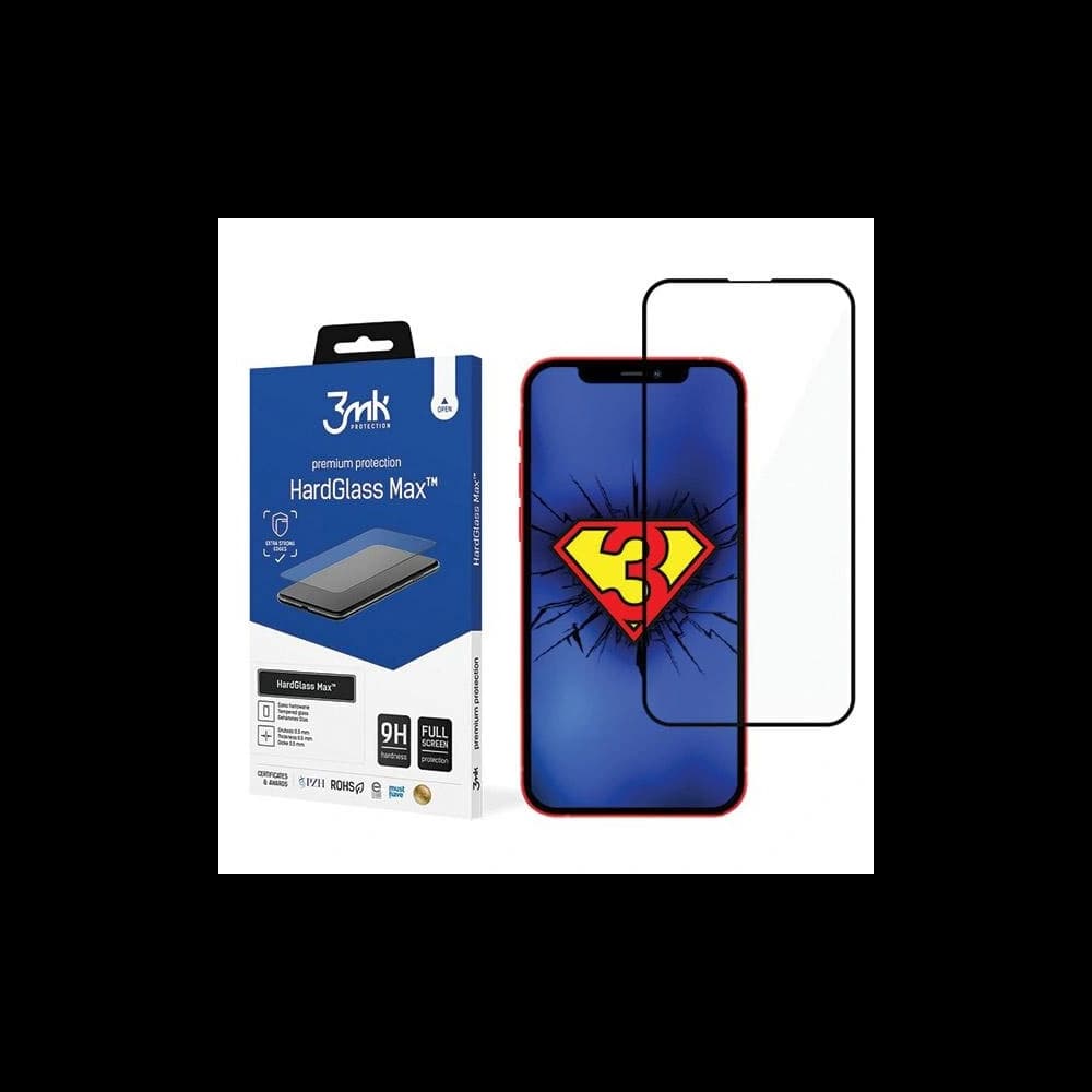 Edzett üveg 3MK HardGlass Max Apple iPhone 13 fekete/black