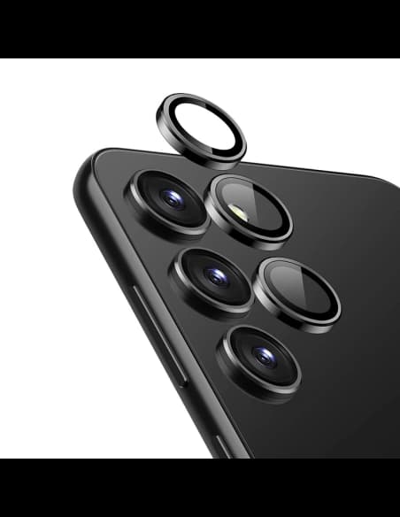 Gehärtetes Glas für die Kameraobjektiv Crong Lens Ring Samsung Galaxy S24+ Plus schwarz