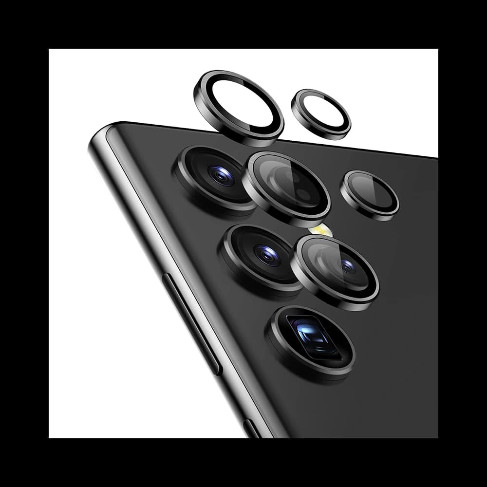 Crong Samsung Sticlă călită pentru obiectivul aparatului foto Lens Ring Galaxy S24 Ultra negru
