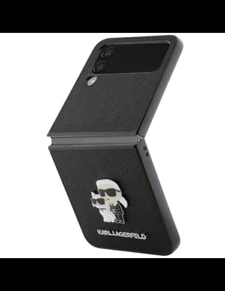 Karl Lagerfeld KLHCZF4SAKCNPK Samsung Galaxy Z Flip4 hardcase Saffiano Karl&Choupette Pin black