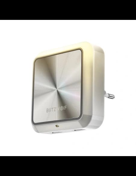 Lampă de noapte cu senzor de amurg BlitzWolf BW-LT14 pentru priză, 2x USB