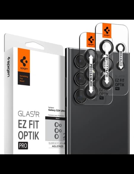 Spigen Samsung Sticlă dură pentru cameră Optik.tr ez Fit Camera Protector Galaxy S24 Ultra Black [2 PACK]