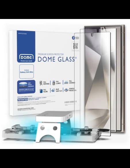 Whitestone Dome Samsung Sticlă temperată cu adeziv UV Sticlă Galaxy S24 Ultra Clear [2 PACK]