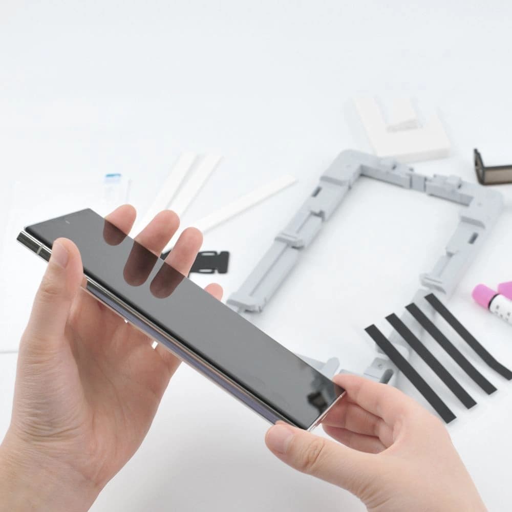 UV ragasztós edzett üveg Whitestone Dome üveg Samsung Galaxy S24 Ultra tiszta [2 PACK] - 4