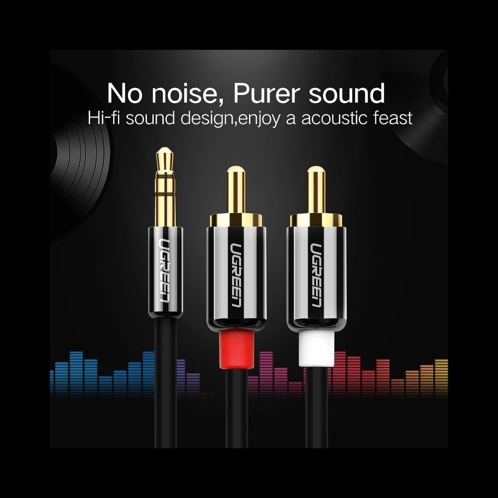 Kabel 3,5mm Jack na 2RCA (Cinch) UGREEN 1m - 5