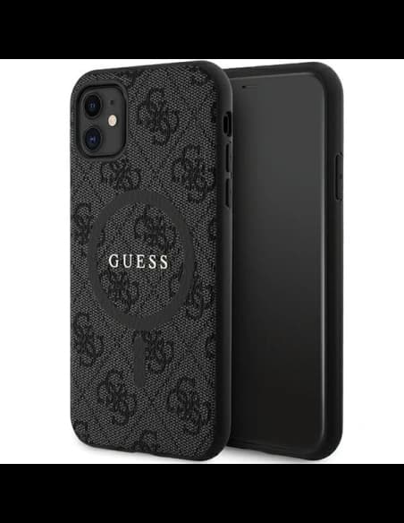 Guess GUHMN61G4GFRK Apple iPhone 11 / XR hardcase 4G Collection Leather Metal Logo MagSafe black