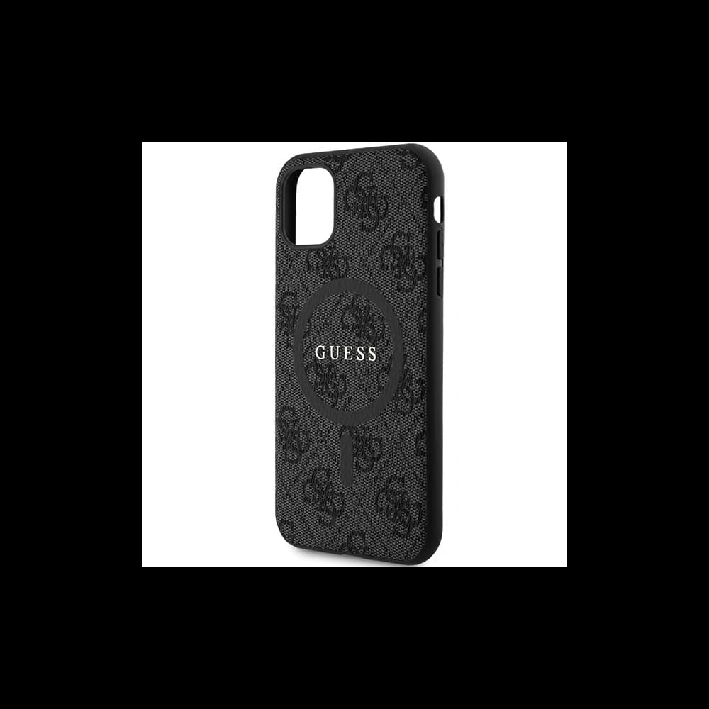 Guess GUHMN61G4GFRK Apple iPhone 11 / XR hardcase 4G Collection Leather Metal Logo MagSafe black - 6