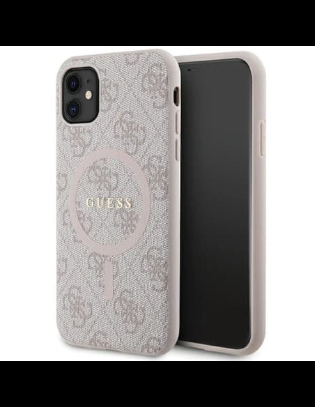 Guess GUHMN61G4GFRP Apple iPhone 11 / XR hardcase 4G Collection Leather Metal Logo MagSafe pink