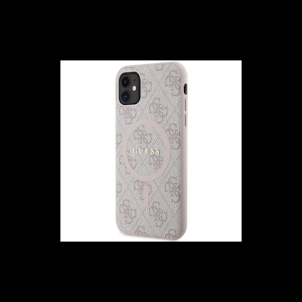 Guess GUHMN61G4GFRP Apple iPhone 11 / XR hardcase 4G Collection Leather Metal Logo MagSafe pink - 2