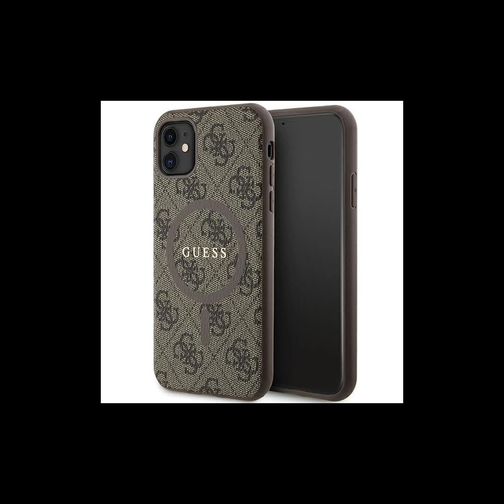 Guess GUHMN61G4GFRW Apple iPhone 11 / XR hardcase 4G Collection Leather Metal Logo MagSafe brown